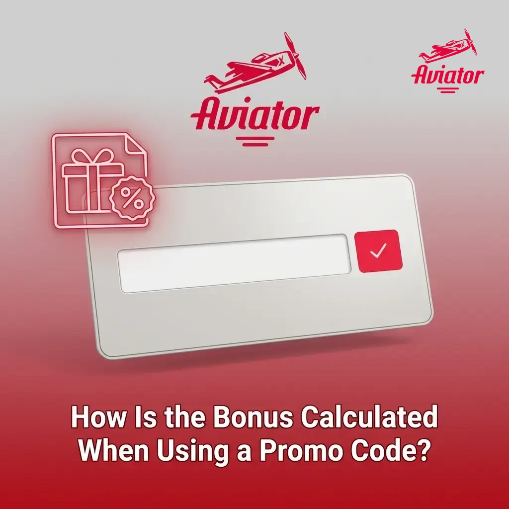 Casino bonus calculation with promo code showing deposit percentage, maximum cap, and free spins rewards for Aviator players