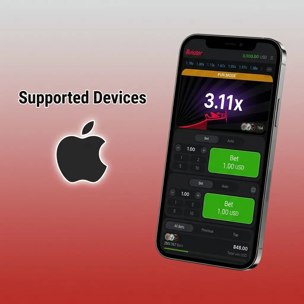 List of Apple iOS devices including iPhones and iPad supporting the 1win app on iOS 12 or later