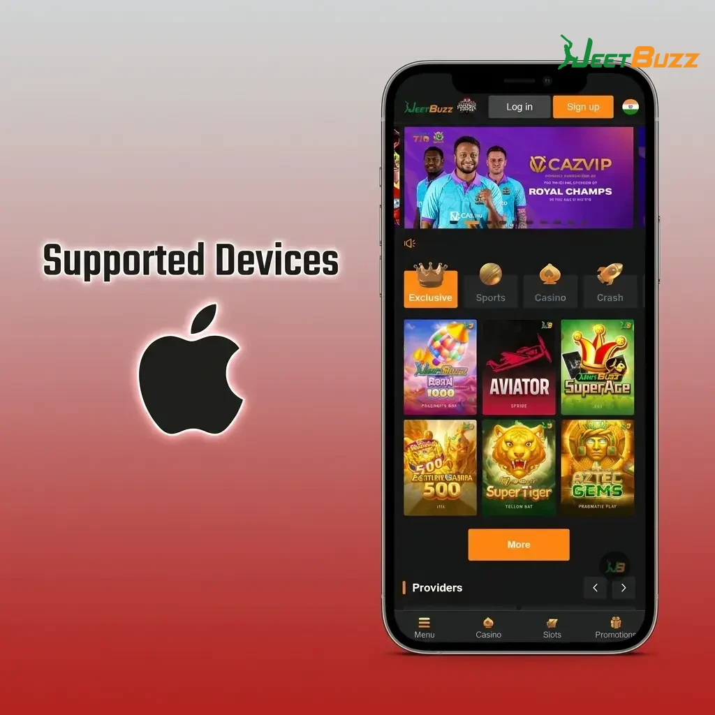Apple devices supported by Jeetbuzz app including iPhone SE to iPhone 16 Pro and iPad Air on iOS 12 or later