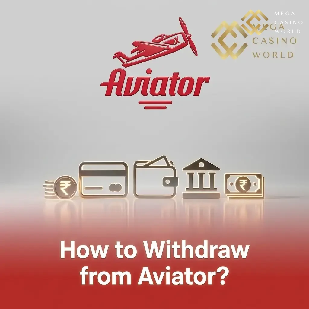 Aviator withdrawal steps on Mega Casino World app via Cashier section using UPI or bank transfer