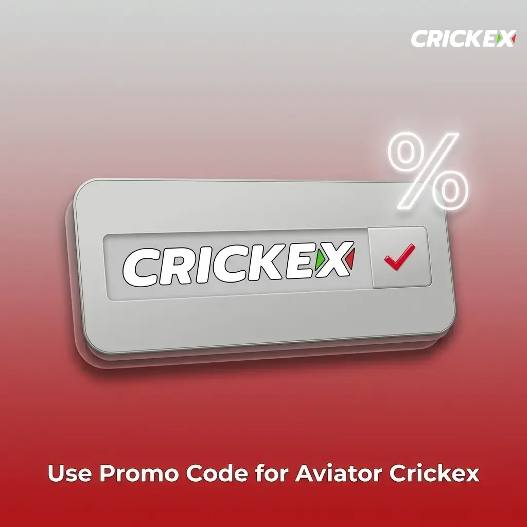 Crickex promo code CRICKEX150 entry field for Aviator deposit bonus in app registration or My Account Promotions tab