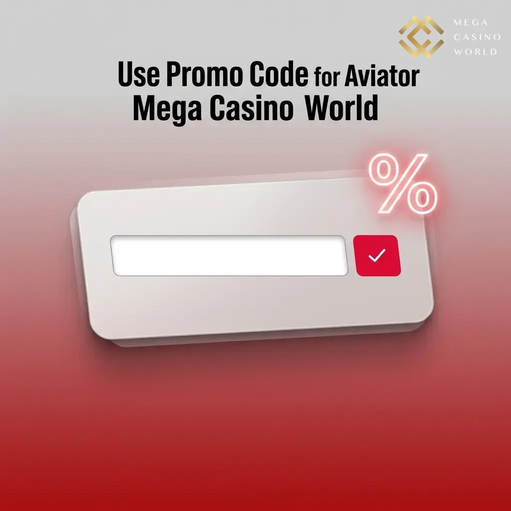 Aviator Mega Casino World promo code entry field during registration or cashier section for bonus credits and free bets